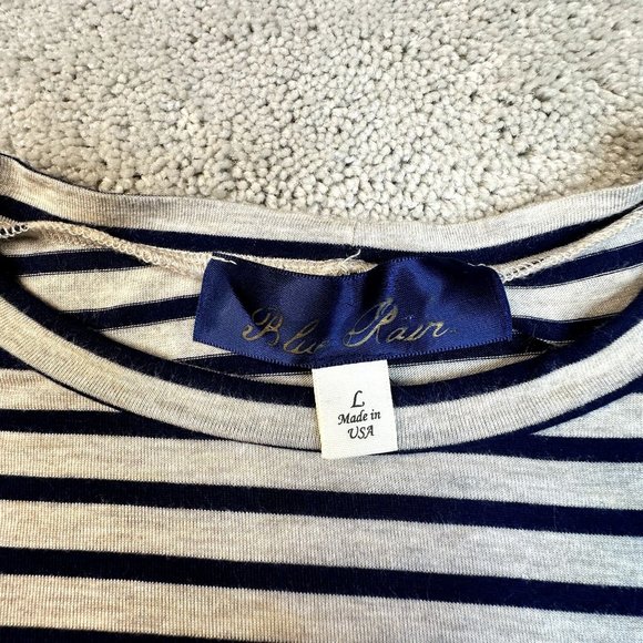 Blue Rain‎ Top with bell sleeves Size large blue and gray Made In USA! - Picture 4 of 8